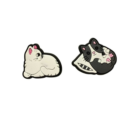 Set Of 2 Cute Cat Themed Croc Charms Jibbitz - Picture 1 of 4
